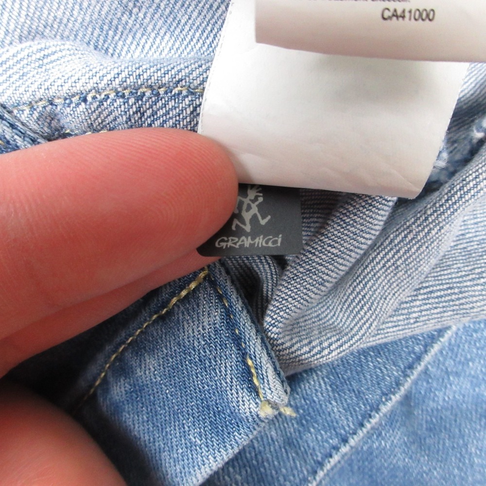 Gramicci Jacket Mens Small Blue Denim Chore Barn Pockets Utility Workwear Button - Picture 5 of 9